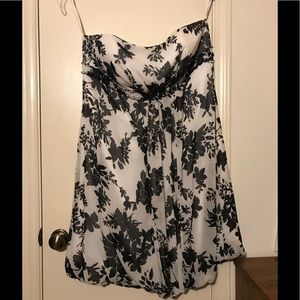 David’s bridal black and white strapless dress